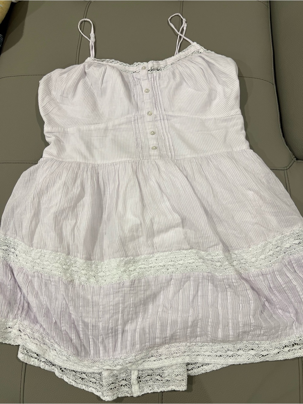 White Eyelet Lace Tiered Camisole Dress
